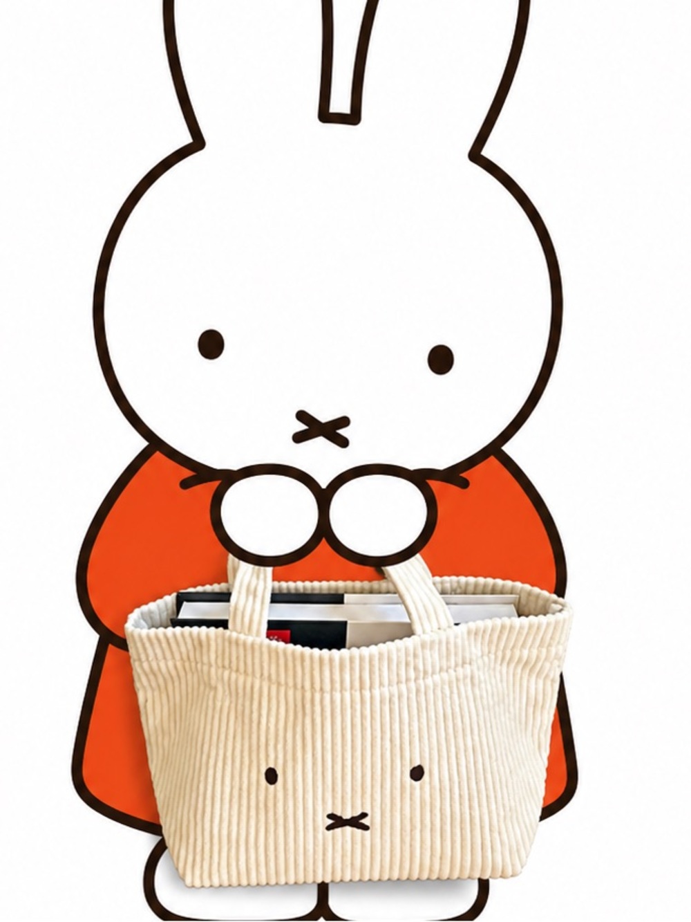 miffy white Mini Tote with Embroidered Face
